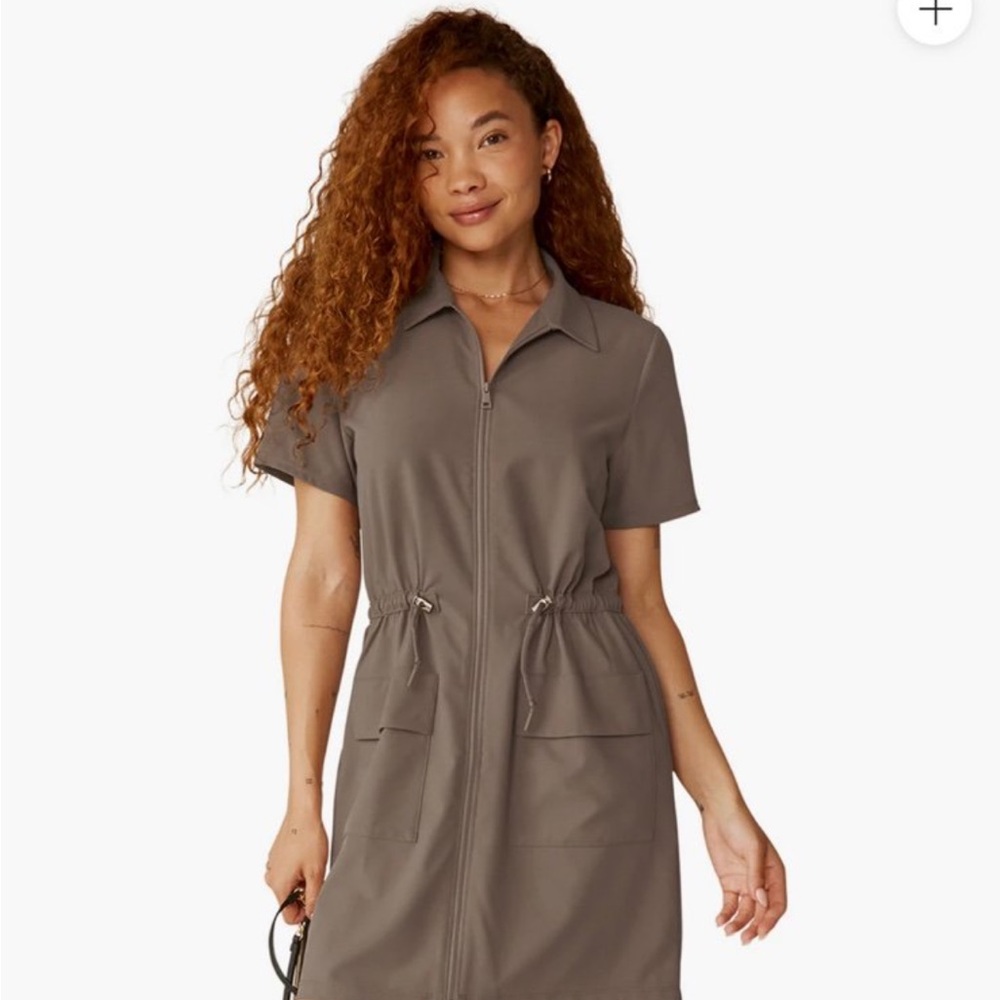 Large Beyond Yoga Utility Dress in Taupe